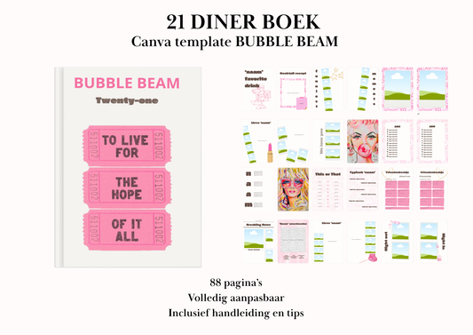21 Diner boek Template 'Bubble Beam'