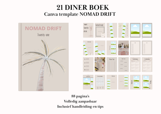 21 Diner Boek Template 'Nomad Drift'
