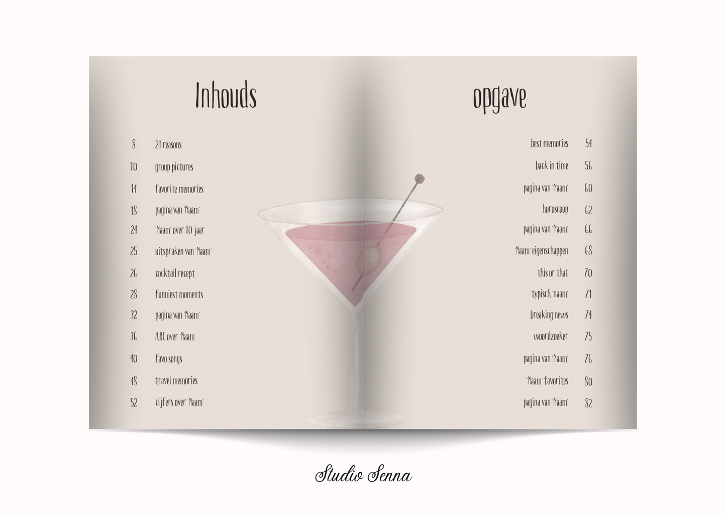 21 Diner Boek Template 'Nomad Drift'