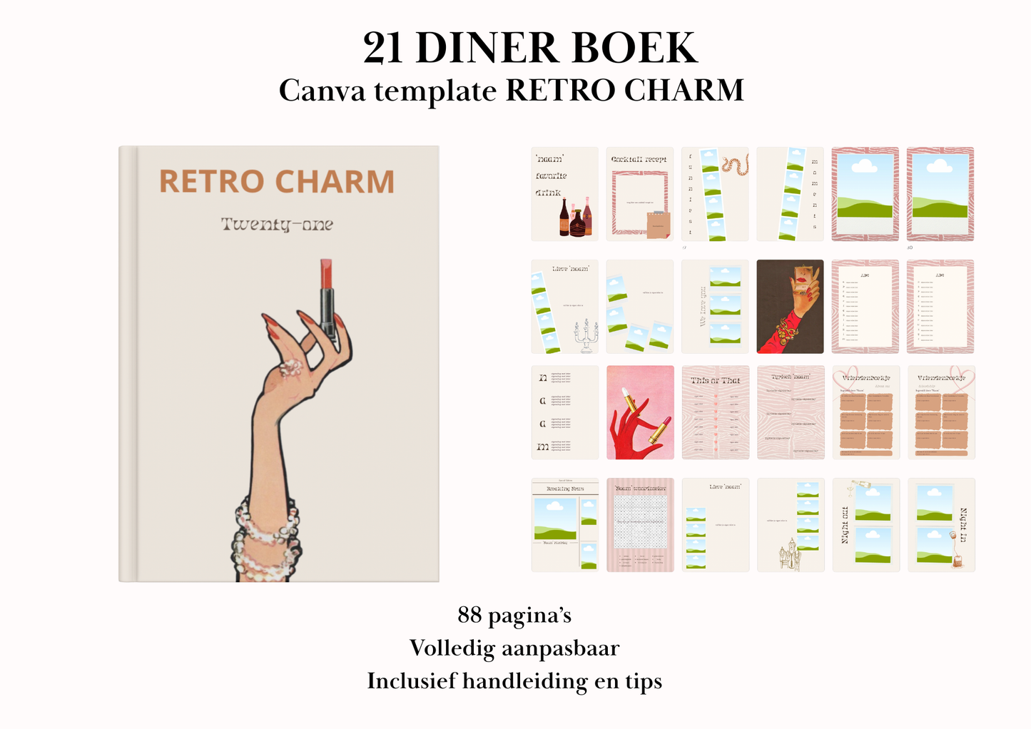 21 Diner Boek Template 'Retro Charm'