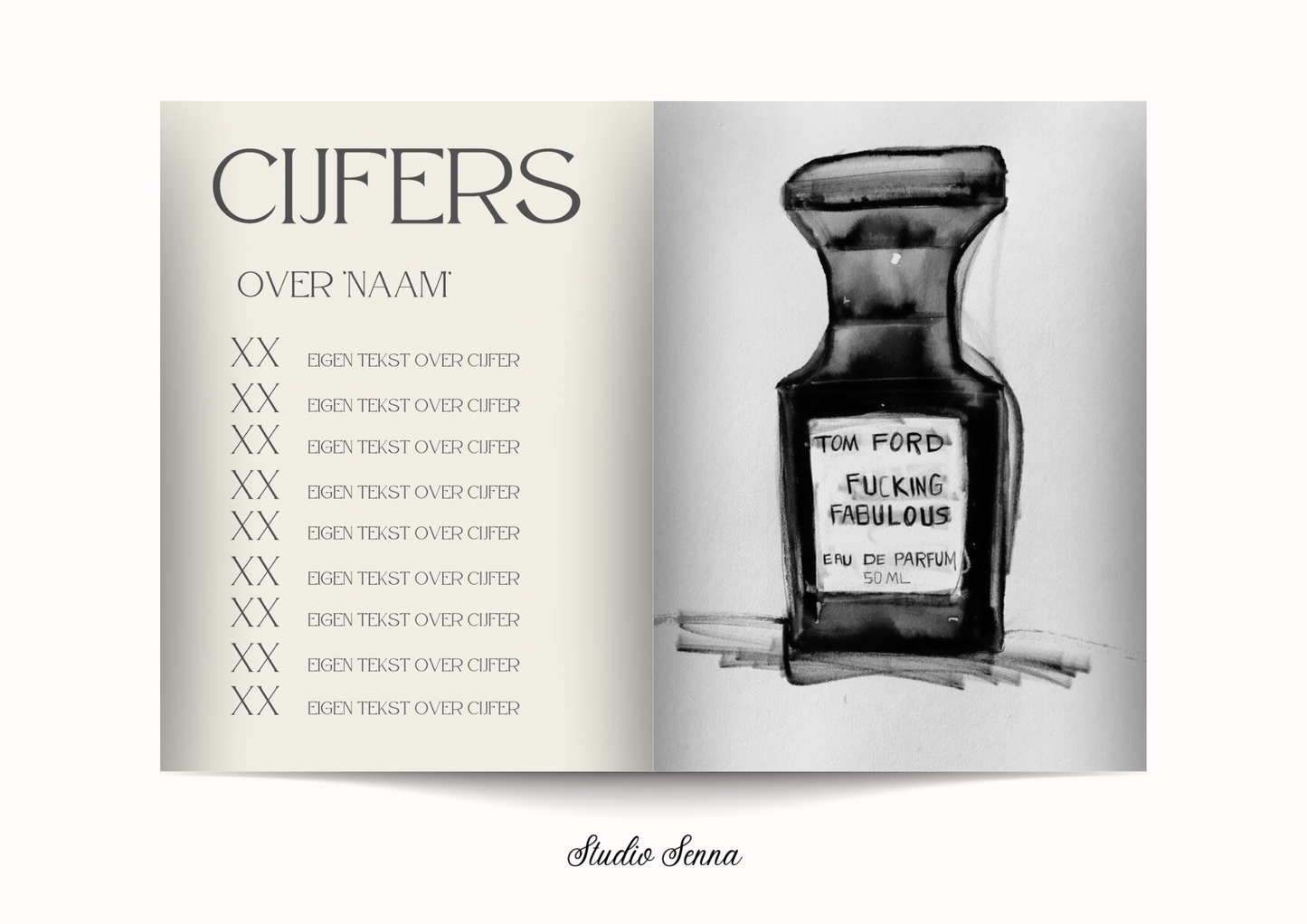 21 Diner Boek Template 'Soft Ash'