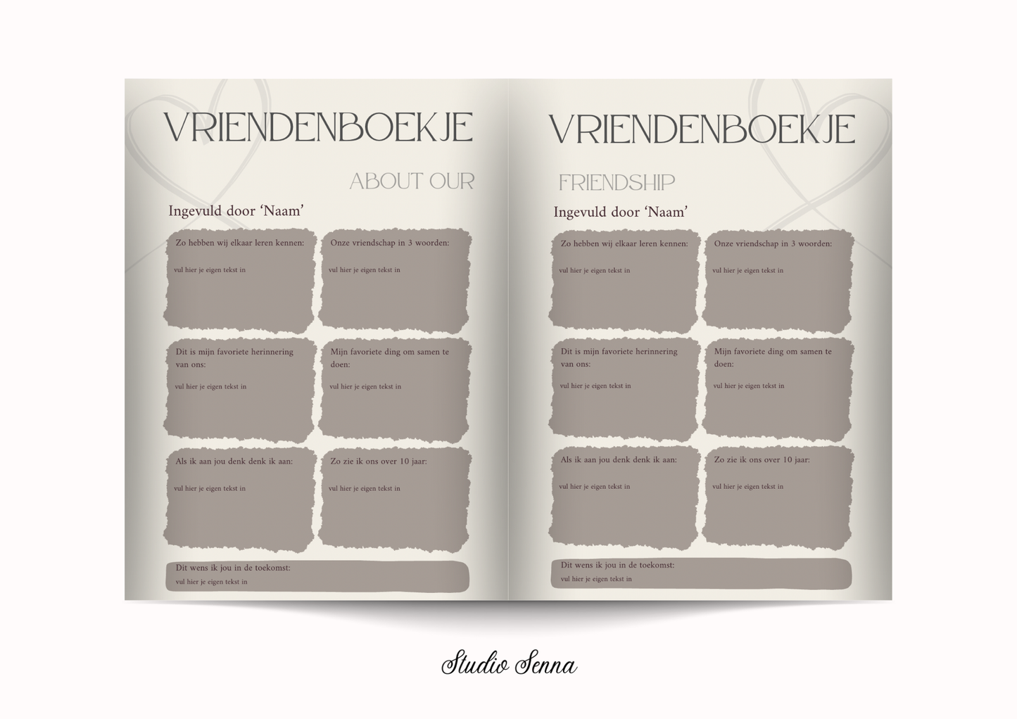 21 Diner Boek Template 'Soft Ash'