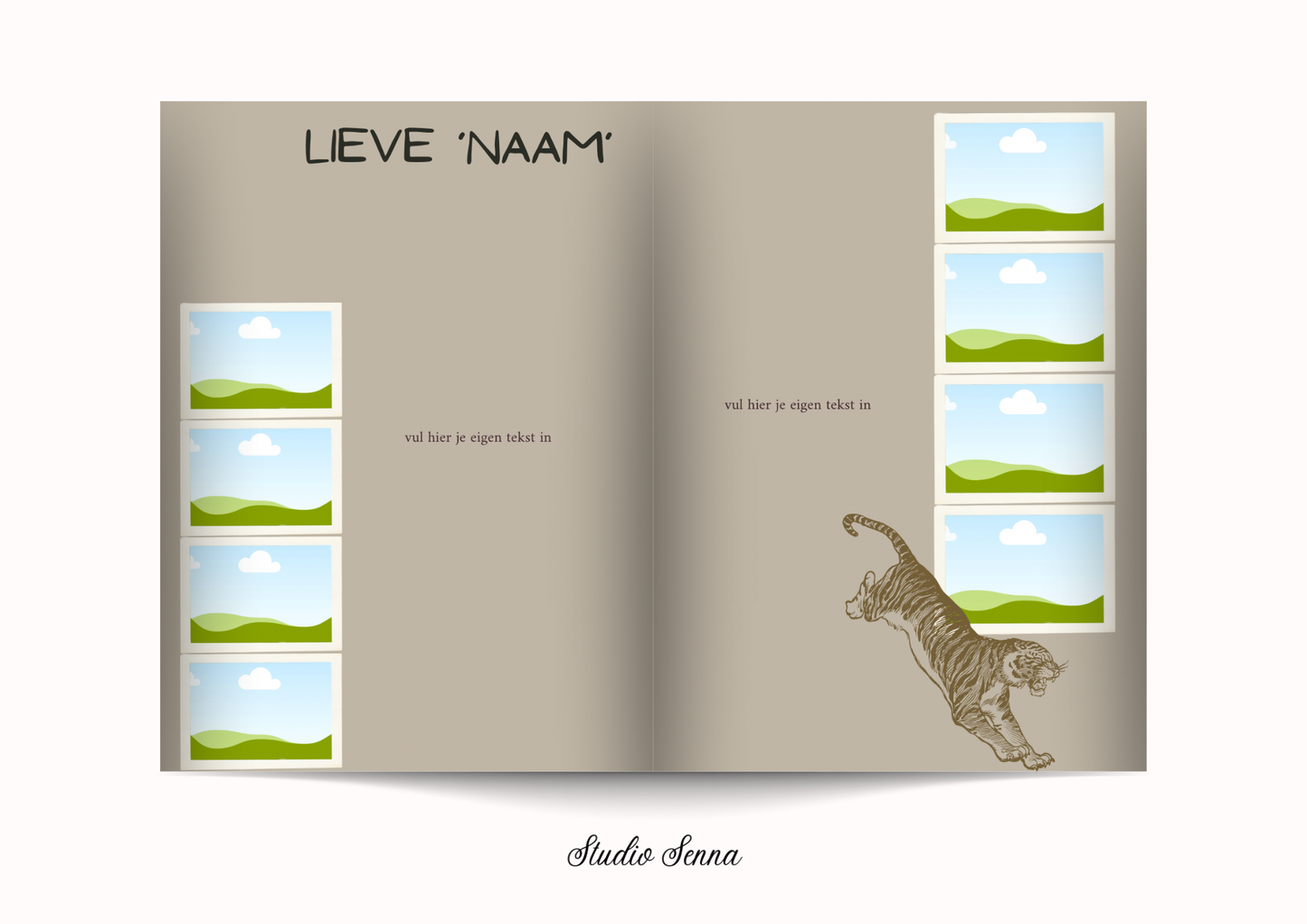 21 Diner Boek Template 'Safari Flame'