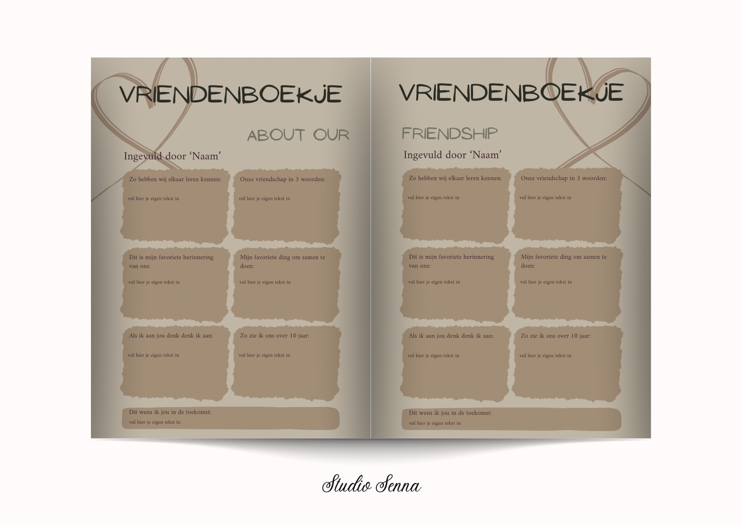 21 Diner Boek Template 'Safari Flame'