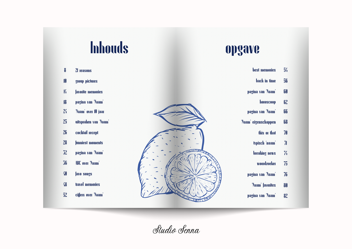 21 Diner Boek Template 'Tropical Zest'